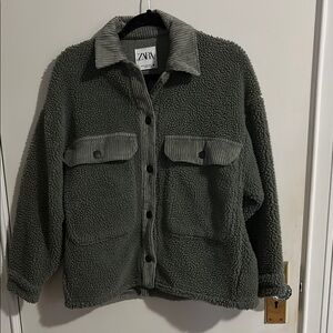 Zara Green Teddy Jacket